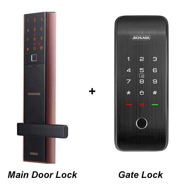 Samsung SHS-DH538 Digital Fire Rated Door Lock and S818 Gate Lock Bundle