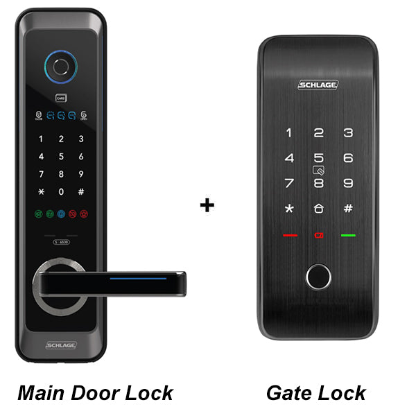 Schlage S-6000 Fire Rated Digital Door Lock and S818 Gate Lock Bundle