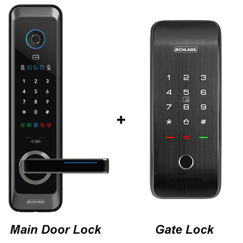 Schlage S-6000 Fire Rated Digital Door Lock and S818 Gate Lock Bundle